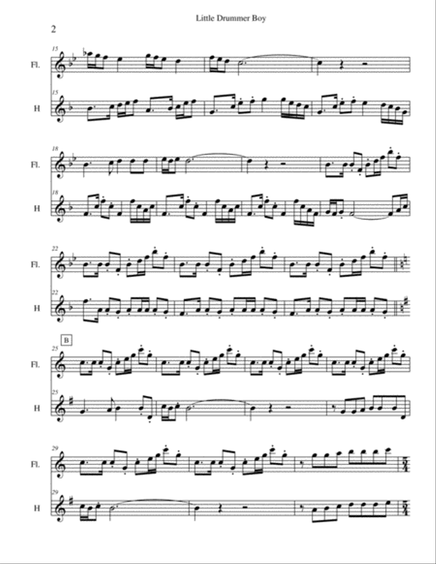 The Little Drummer Boy The Little Drummer Boy Flute scores gallery preview page 2
