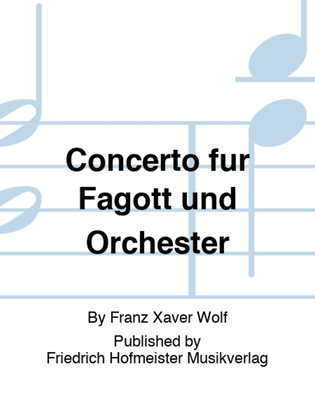 Book cover for Concerto fur Fagott und Orchester