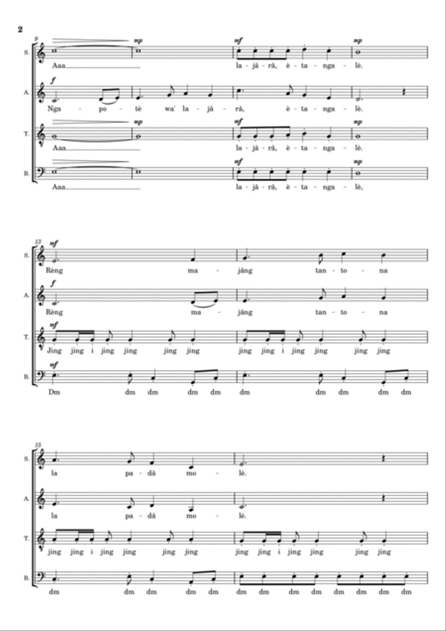 Tondu' Majâng 4-Part scores gallery preview page 4