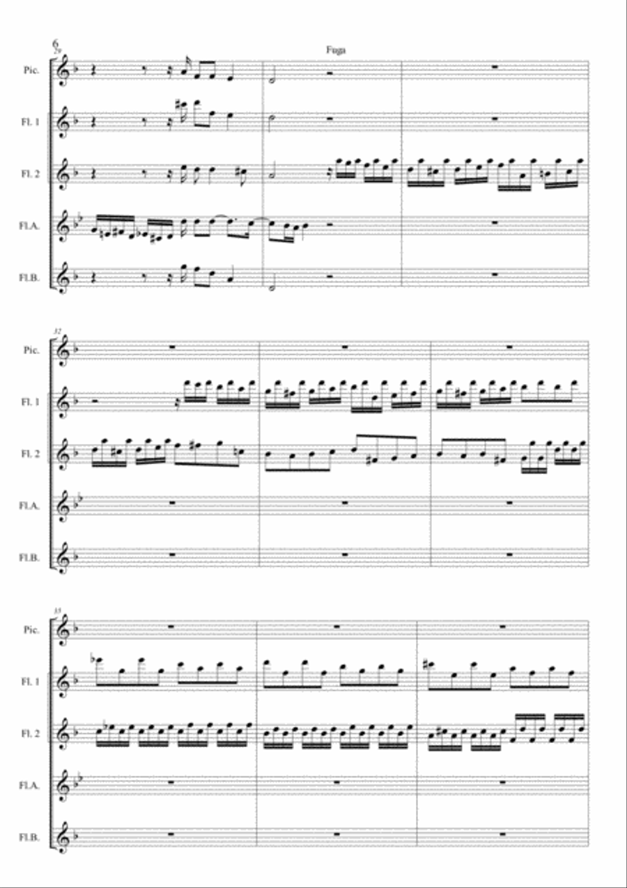 Toccata and Fugue in D minor - Flute Choir Flute Choir scores gallery preview page 6