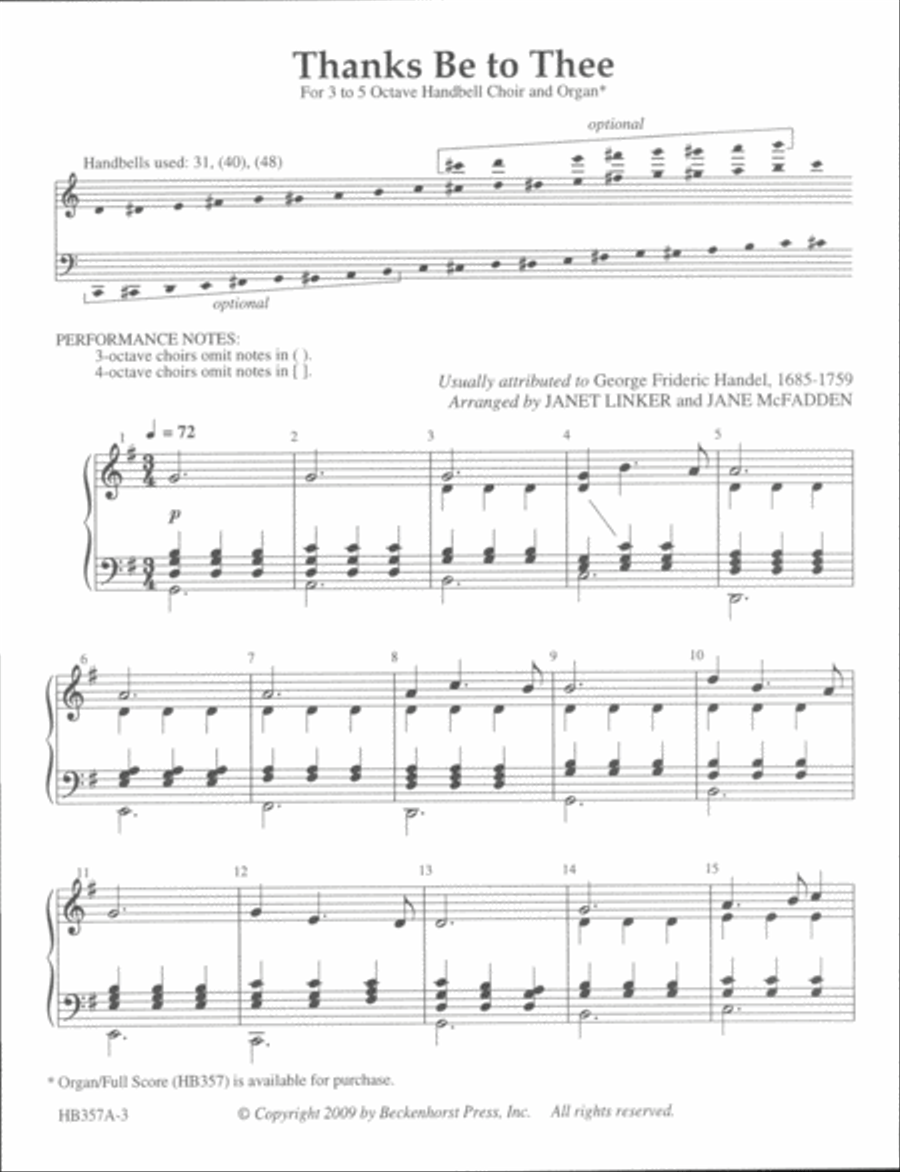Thanks Be To Thee - handbell part 5-Octaves scores gallery preview page 2