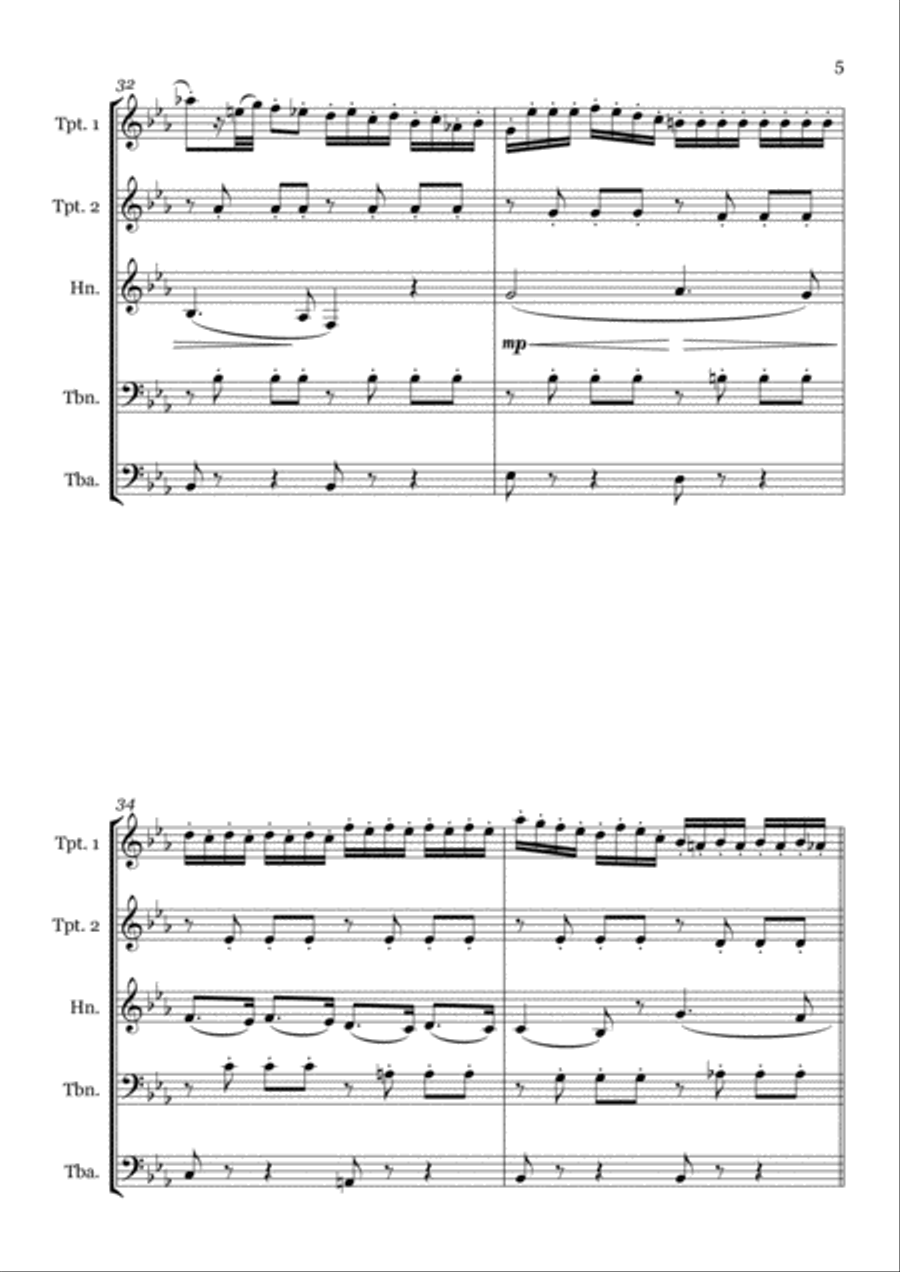 Prelude to La Traviata Brass Ensemble scores gallery preview page 5