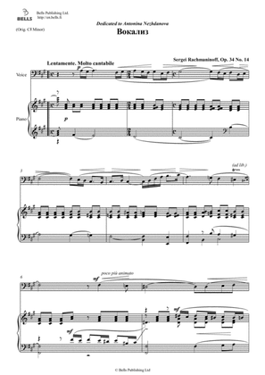 Book cover for Vokaliz, Op. 34 No. 14 (F-sharp minor)