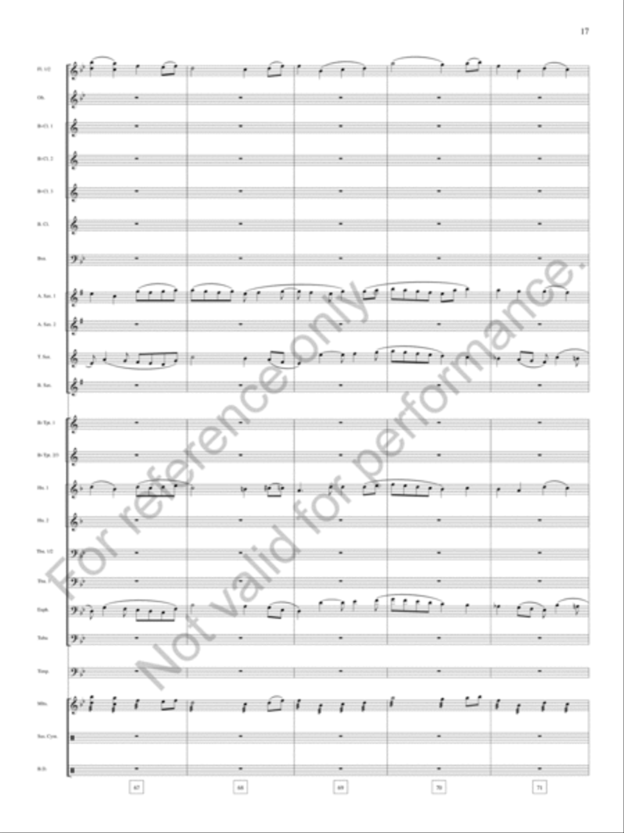 Leaves That Descend To No Drum Concert Band scores gallery preview page 18