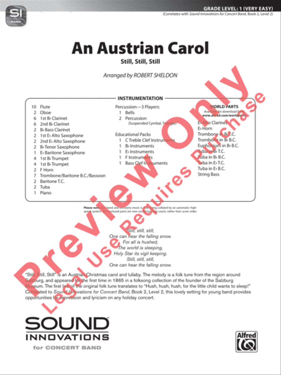 An Austrian Carol Concert Band scores gallery preview page 2