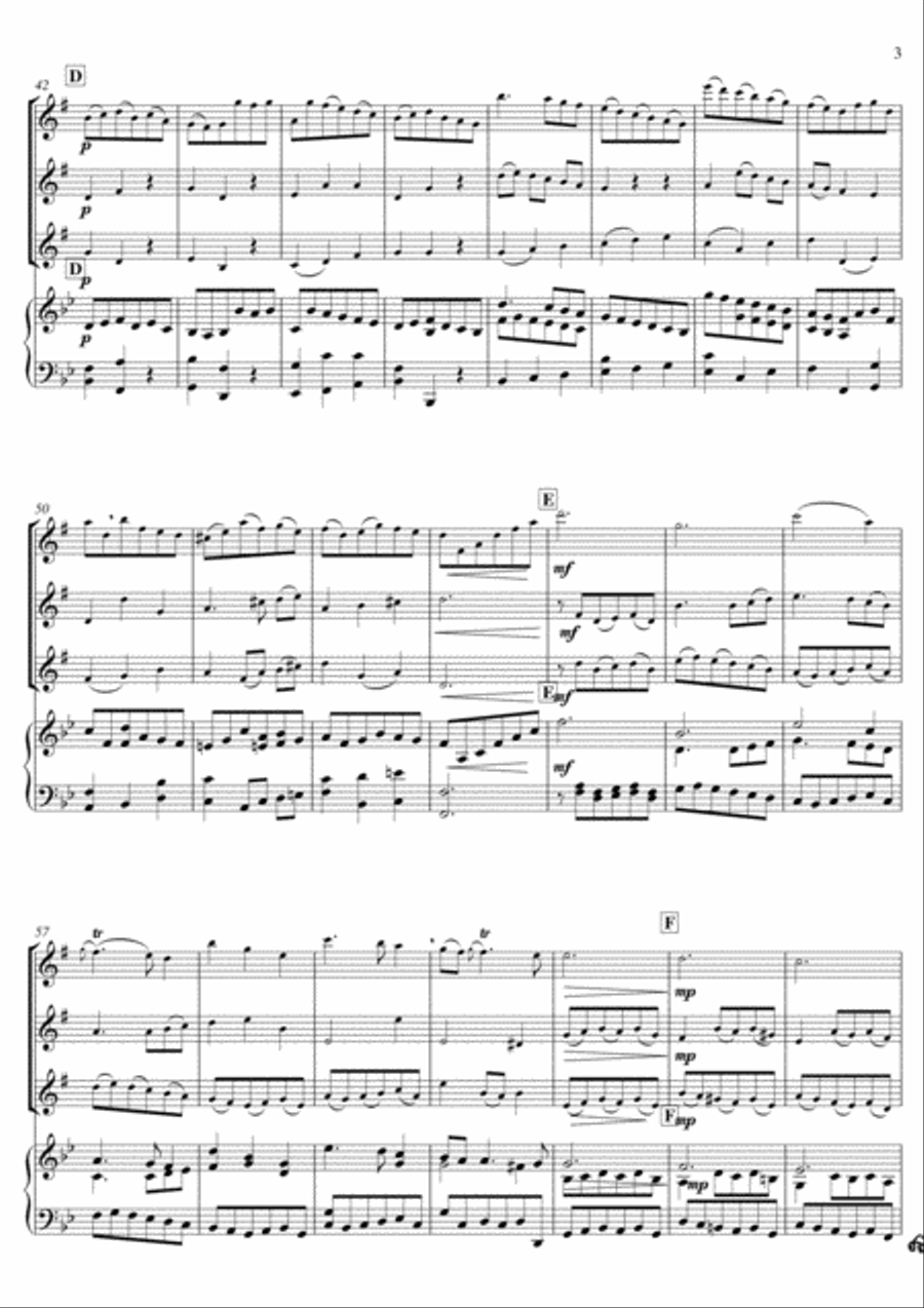 G. F. Handel - Aria (saxophone trio & piano) Alto Saxophone scores gallery preview page 3