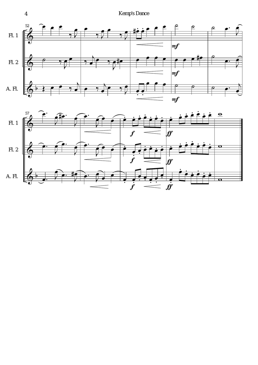 Kemp's Dance (Since Robin Hood) for flute trio Flute Trio scores gallery preview page 4