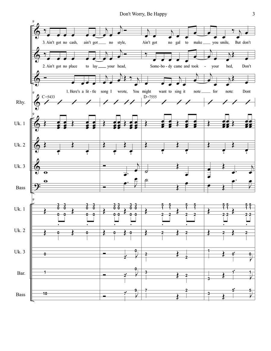 Don't Worry, Be Happy Small Ensemble scores gallery preview page 3