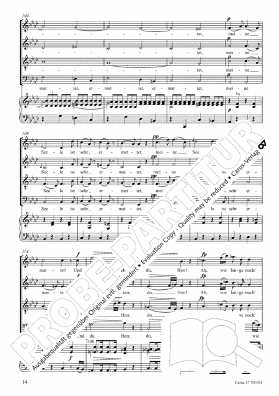 The Sixth Psalm of David (Der Sechste Psalm Davids) 4-Part scores gallery preview page 15