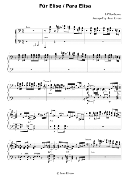 Para Elisa - Original - Beethoven Sheet music for Piano (Solo