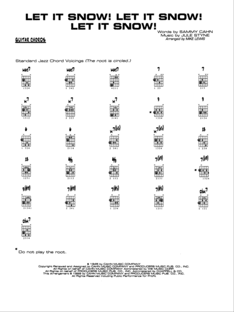 Let It Snow! Let It Snow! Let It Snow!: Guitar Chords Jazz Ensemble scores gallery preview page 1