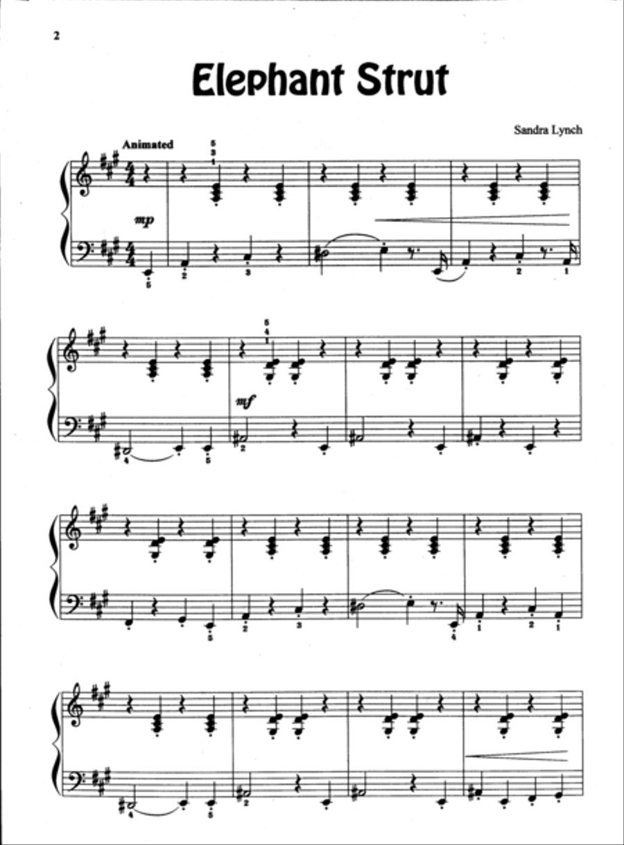 Elephant Strut Piano Solo scores gallery preview page 1