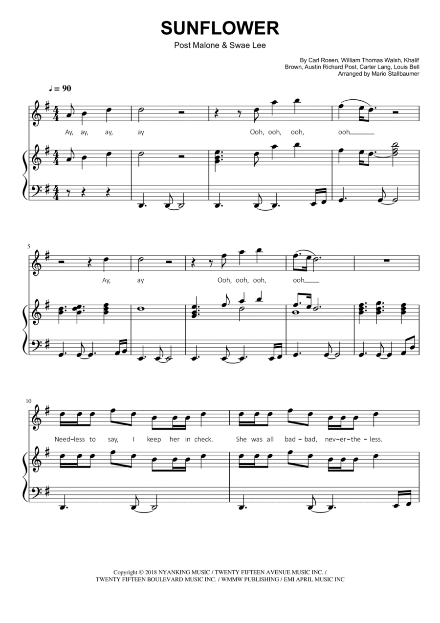 Sunflower Voice scores gallery preview page 1