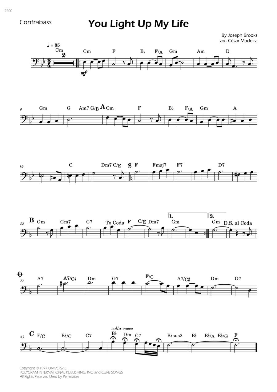You Light Up My Life Double Bass scores gallery preview page 1