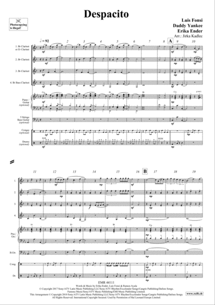 Despacito Clarinet scores gallery preview page 3
