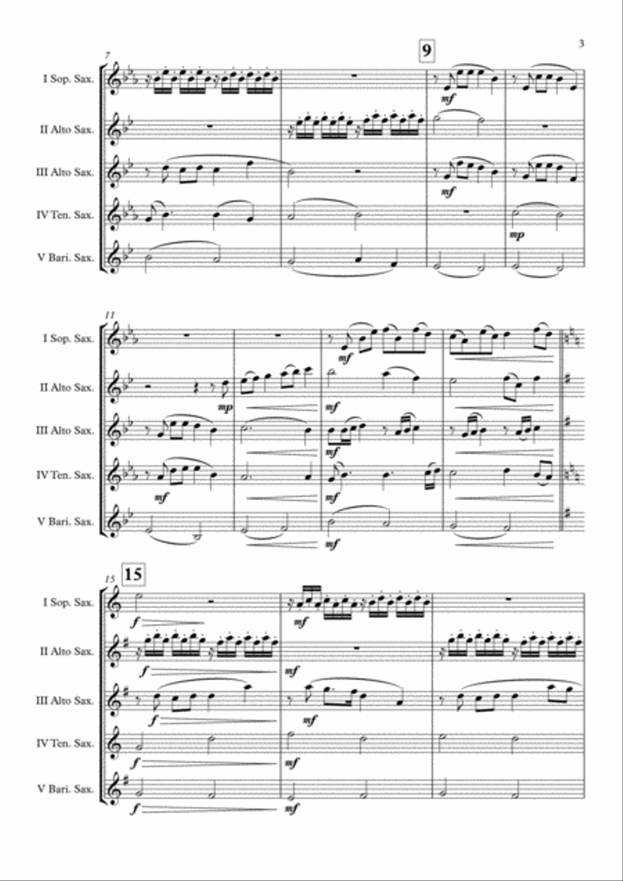 Where Are You Christmas? Saxophone Quintet scores gallery preview page 4