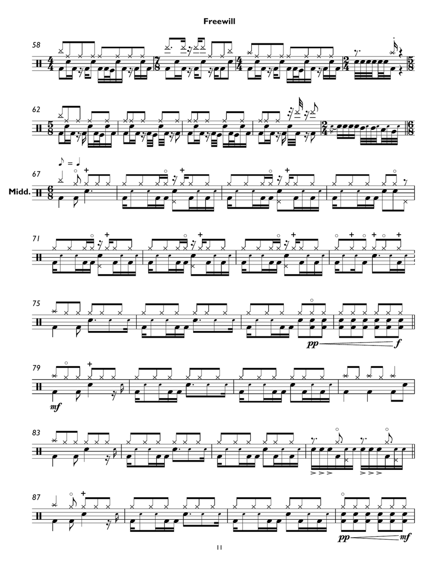 Freewill Drum Set scores gallery preview page 3