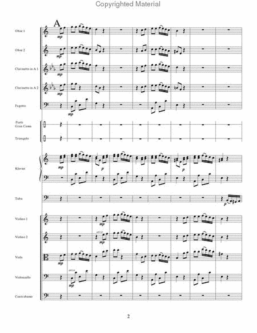 Piano Sonata in A (Third Movement --a.k.a. Turkish March) for tuba and chamber orchestra