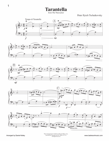 Tarantella from the Nutcracker for Violin & Cello Duet Music for Two (or Flute or Oboe & Bassoon)