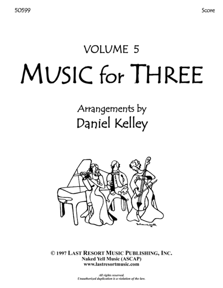 Music for Three, Volume 5 - Score 50599