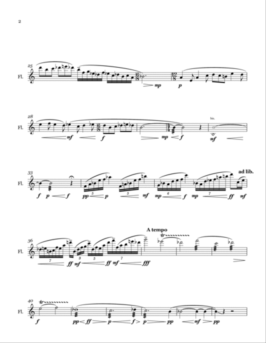 El Ave Que Brota de Tus Ojos Flute Solo scores gallery preview page 2