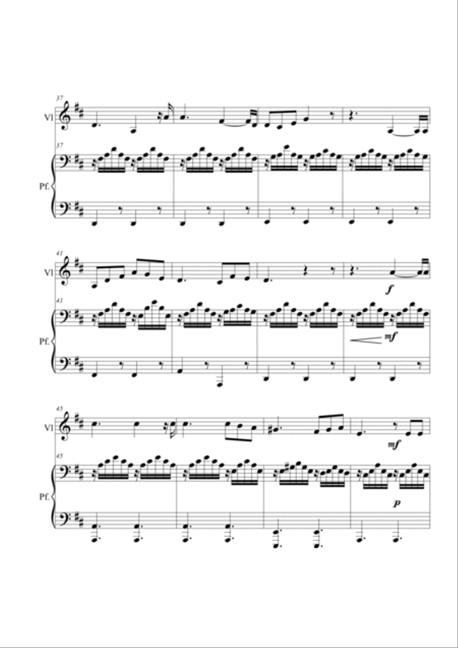 Va pensiero from Nabucco. Violin and piano Violin Solo scores gallery preview page 4