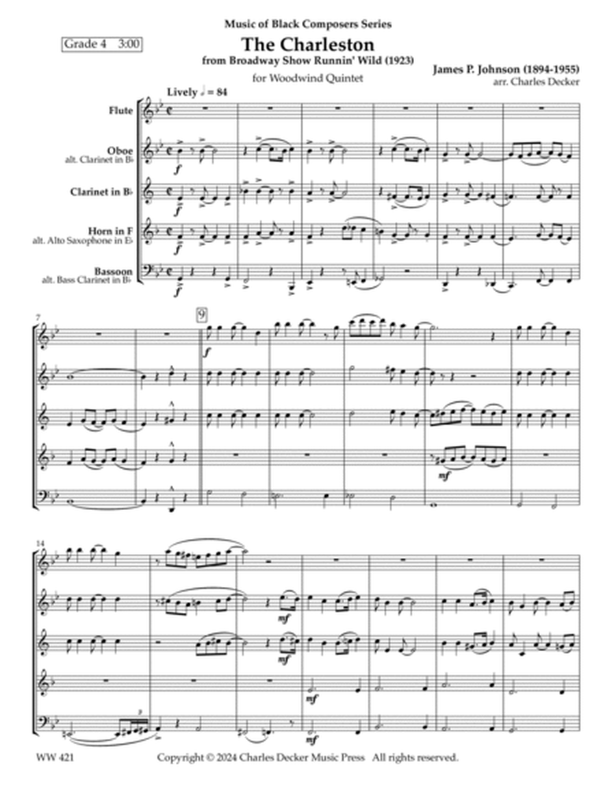 The Charleston (1923) for Woodwind Quintet image number null