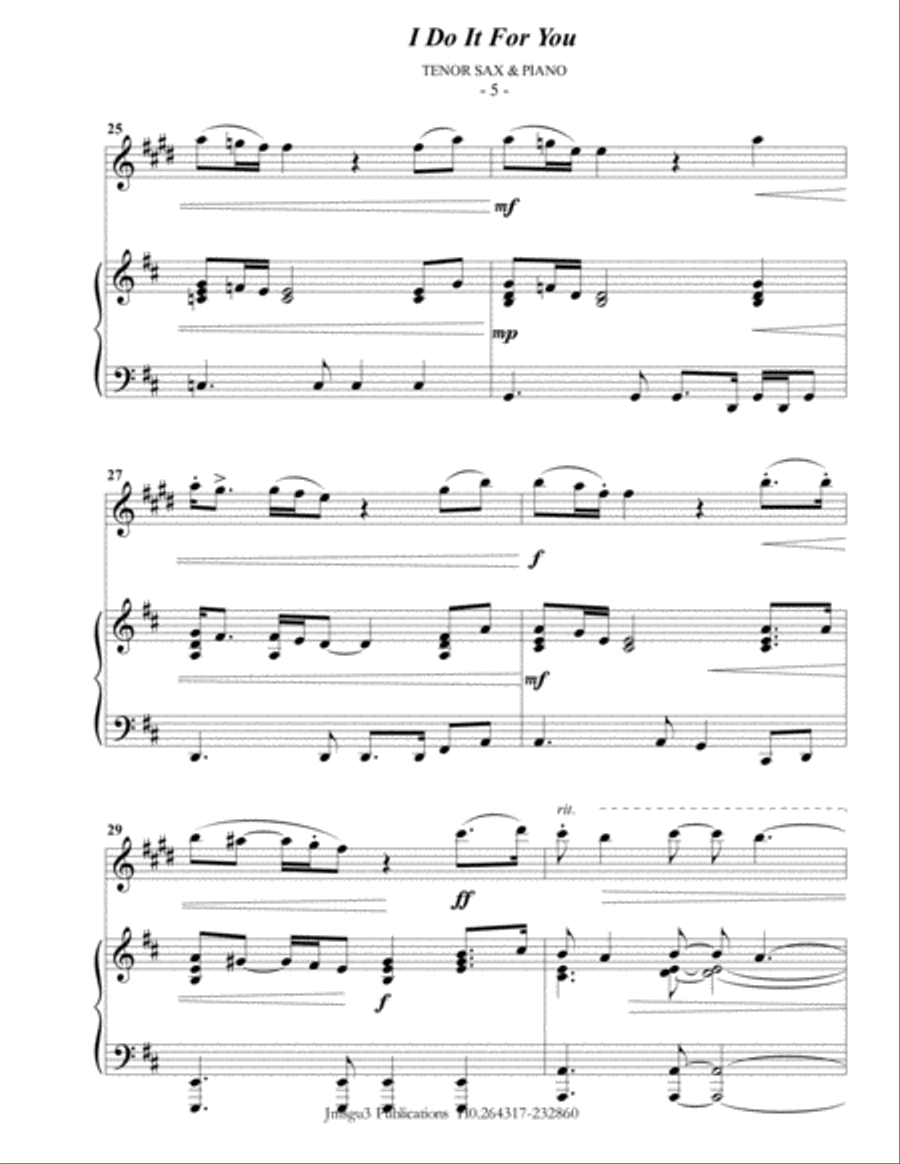 (Everything I Do) I Do It For You Tenor Saxophone scores gallery preview page 5