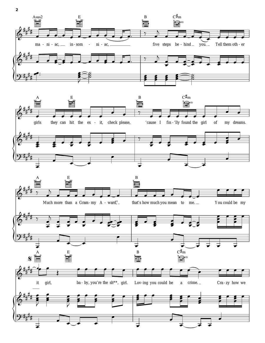 It Girl It Girl Piano, Vocal, Guitar scores gallery preview page 2