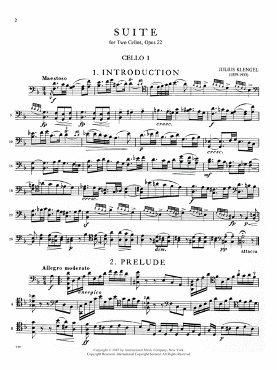 Suite In D Minor, Opus 22 Cello scores gallery preview page 2