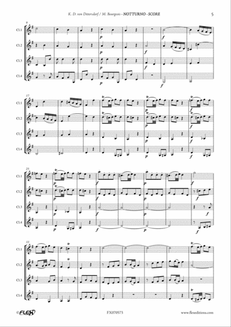 Notturno Notturno Clarinet Quartet scores gallery preview page 6