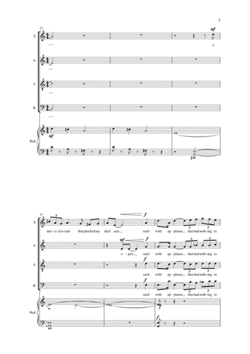 Carson Cooman: Downpour (2005) for SATB chorus and string quartet,,chorus part