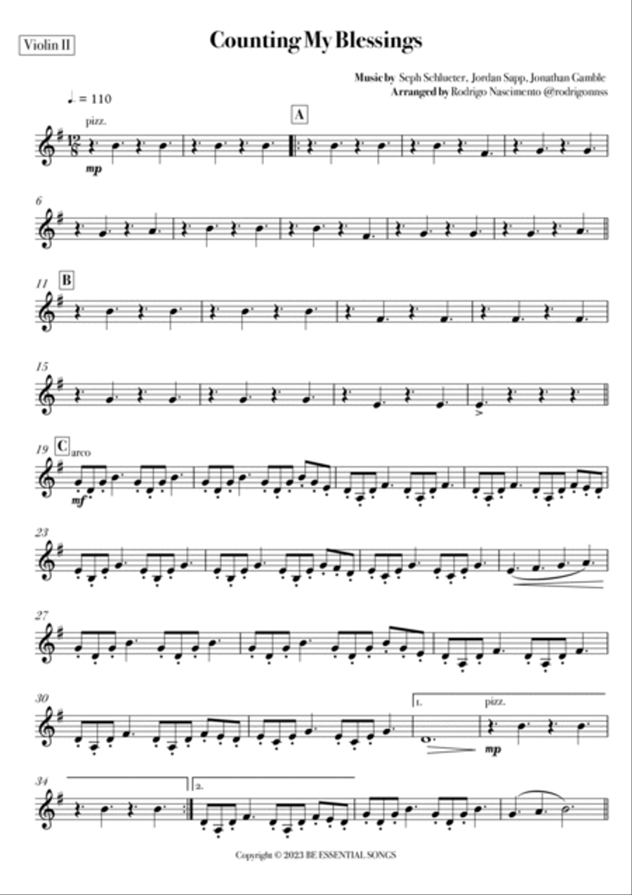Counting My Blessings String Quartet scores gallery preview page 3