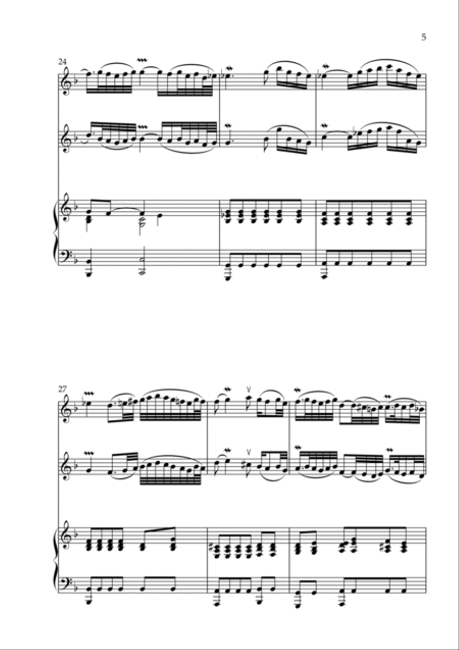 Adagio (from Concerto in D minor, BWV 974) - arr for 2 Violins and Piano (