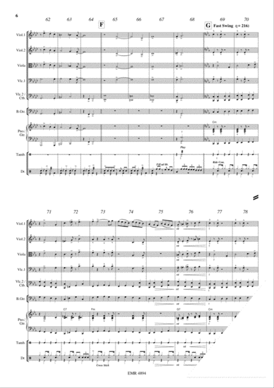 King's Blues March String Orchestra scores gallery preview page 7