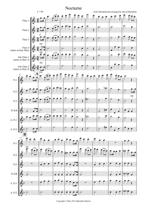 Nocturne (from A Midsummer Night's Dream) for Flute Quartet
