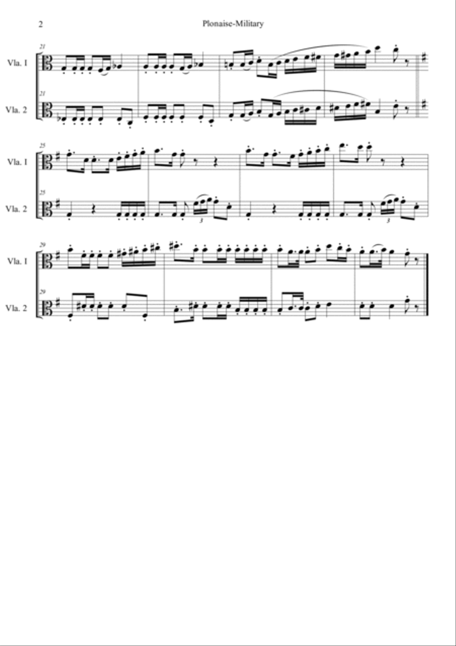Military Polonaise Op.40, No.1 String Duet scores gallery preview page 2