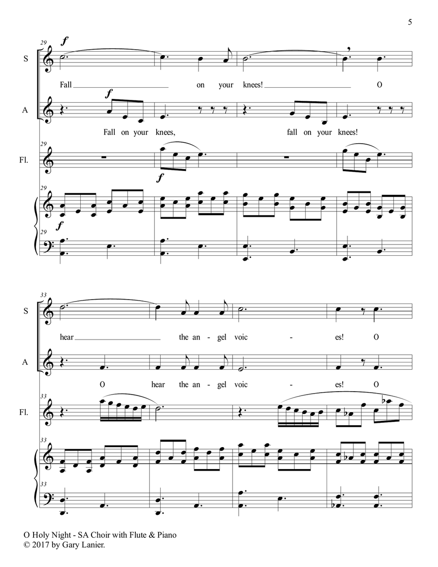 O HOLY NIGHT (SA Choir with Flute & Piano - Score & Parts included) O HOLY NIGHT (SA Choir with Flute & Piano - Score & Parts included) SA scores gallery preview page 6