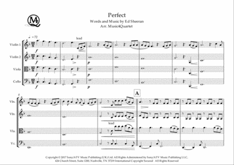 Perfect String Quartet scores gallery preview page 2