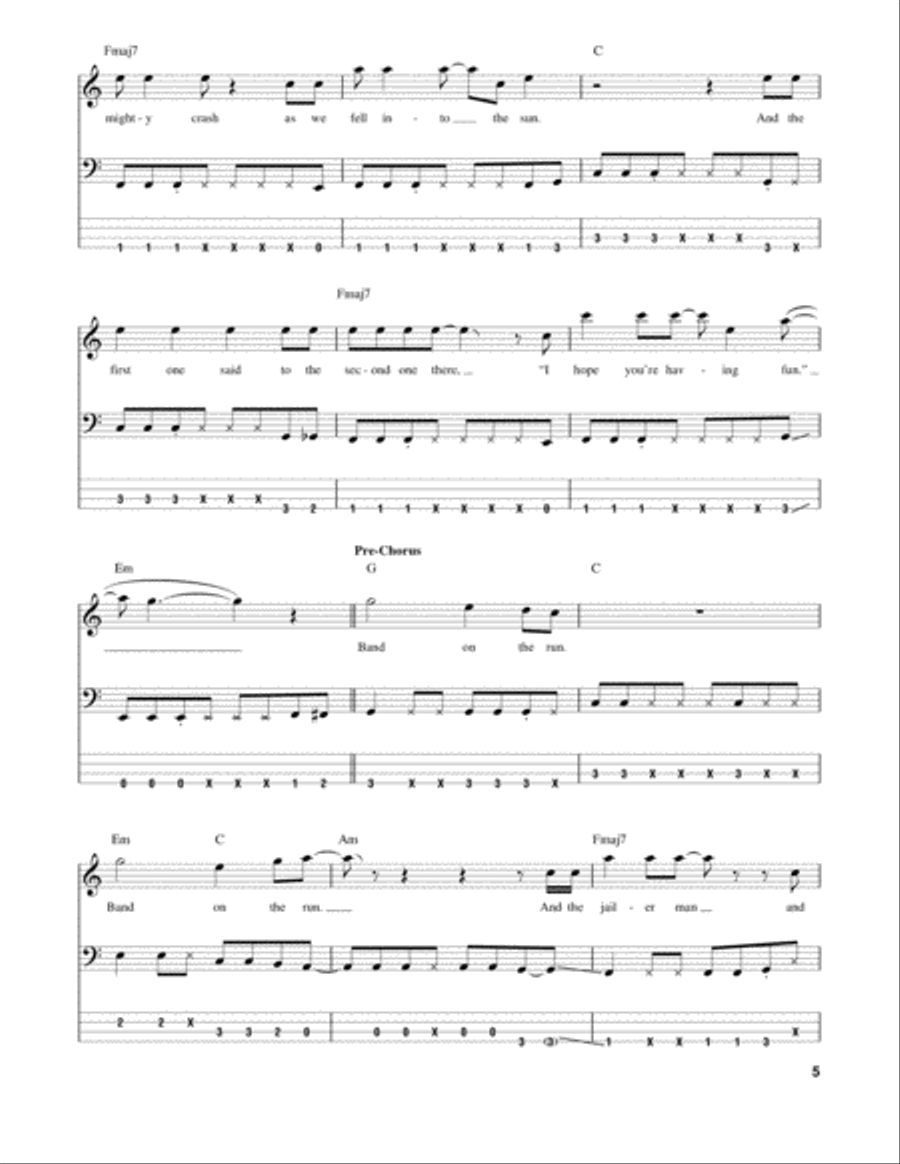 Band On The Run Guitar Tablature scores gallery preview page 5