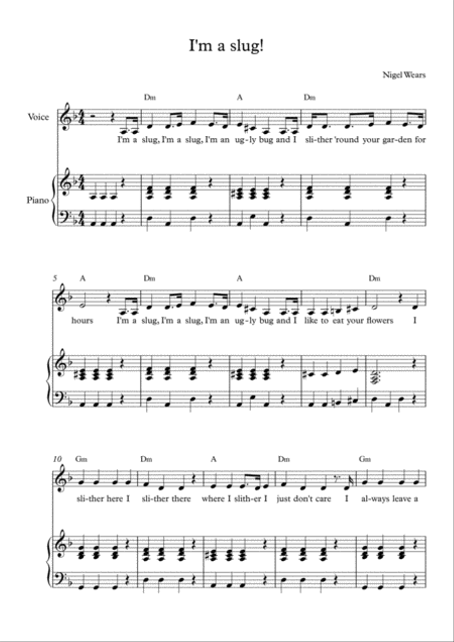 I'm a slug! Voice scores gallery preview page 1