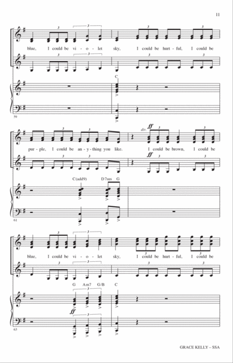 Grace Kelly (arr. Mark Brymer) SSA scores gallery preview page 10