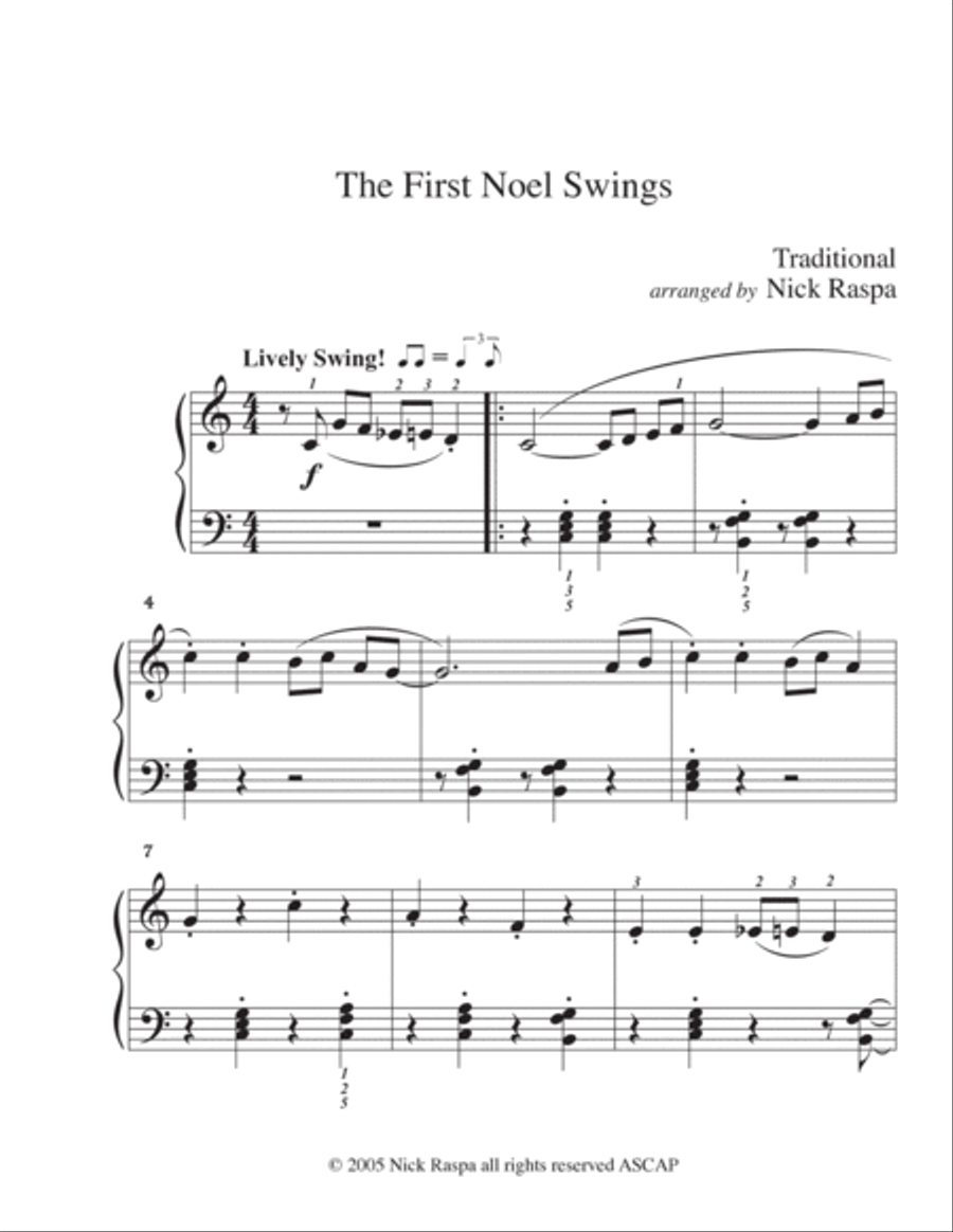 The First Noel Swings (elementary piano) Easy Piano scores gallery preview page 4