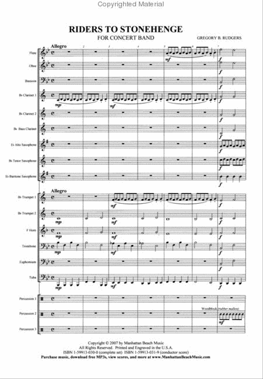 Riders to Stonehenge Concert Band scores gallery preview page 2