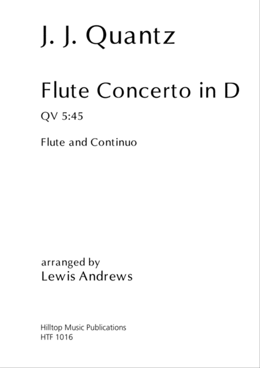 Quantz Flute Concerto in D, QV 5:45 Small Ensemble scores gallery preview page 1