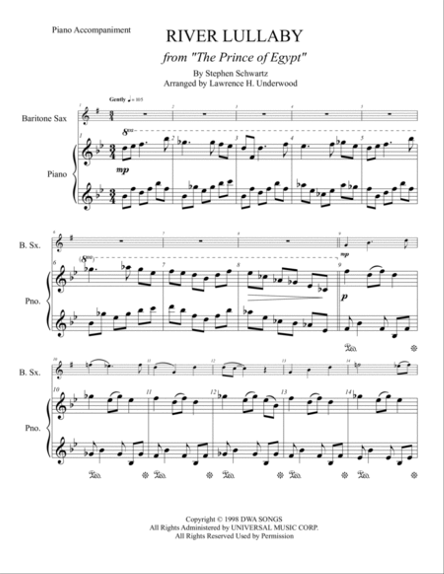River Lullaby Baritone Saxophone scores gallery preview page 2