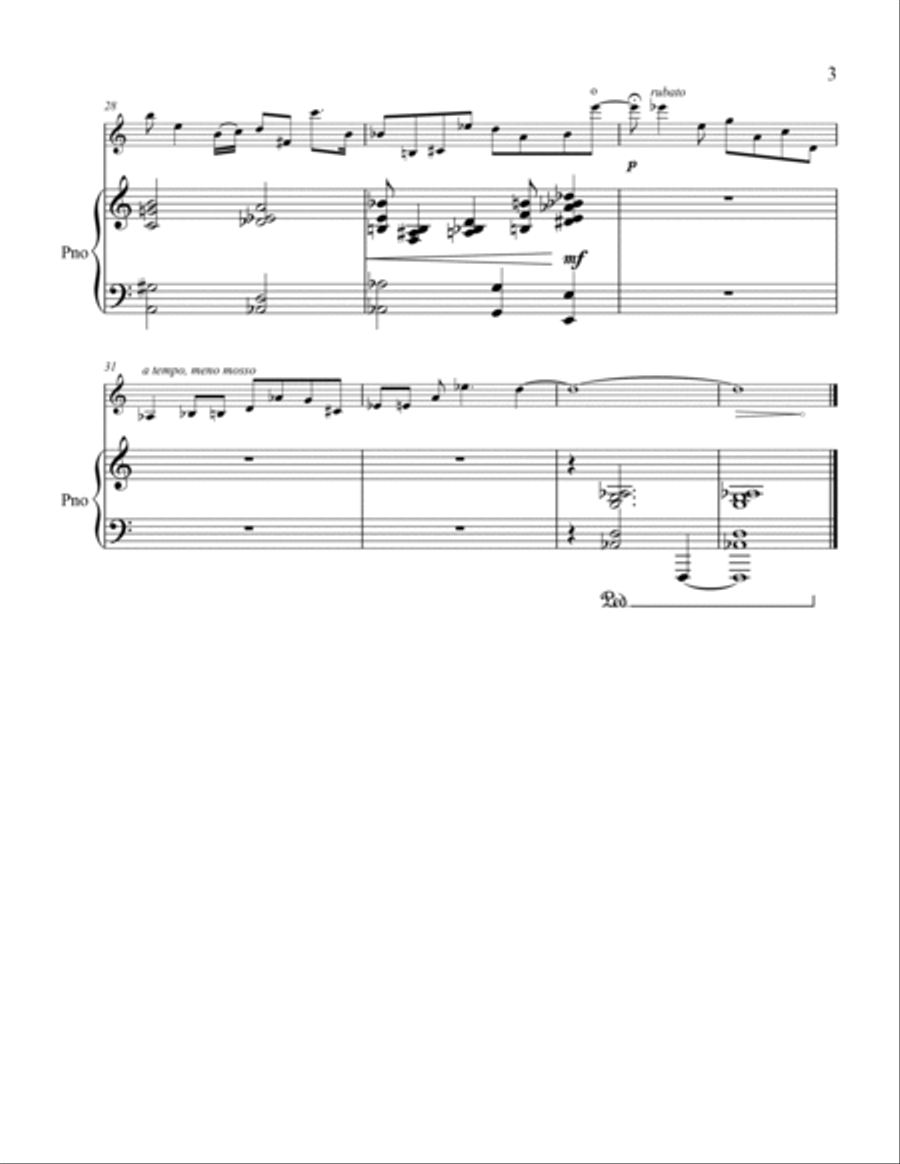Quiet Lament for violin and piano Violin Solo scores gallery preview page 3