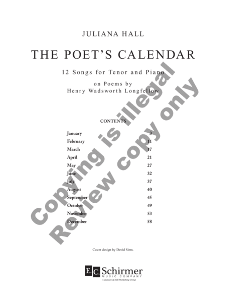The Poet's Calendar Tenor Voice scores gallery preview page 3