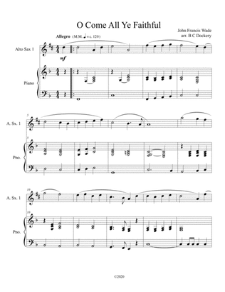Book cover for O Come All Ye Faithful (alto sax solo) with optional piano accompaniment