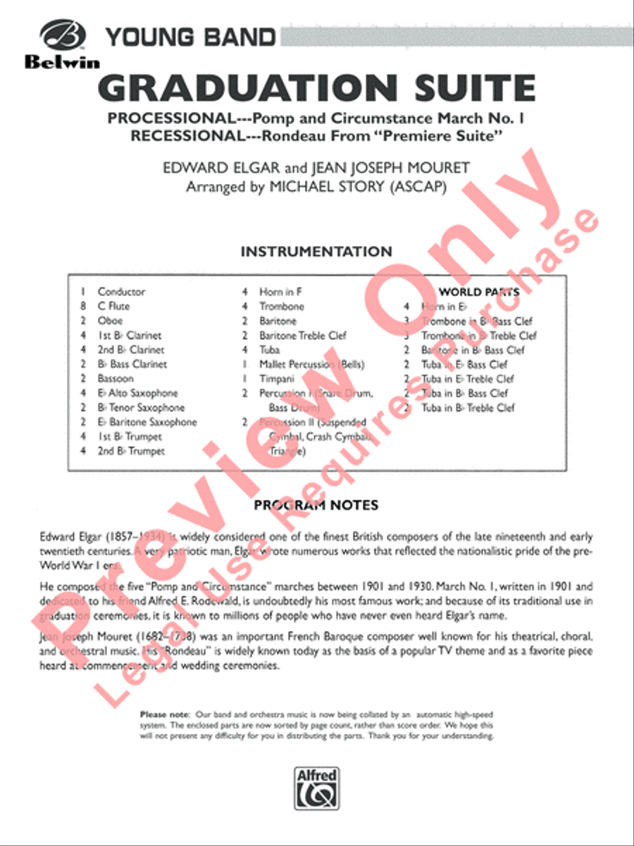 Graduation Suite (Processional: Pomp and Circumstance March No. 1 / Recessional: Rondeau from Premiere Suite) Concert Band scores gallery preview page 2